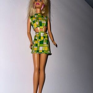 Mattel Doll with Green and Yellow Dress original 1966 made in china